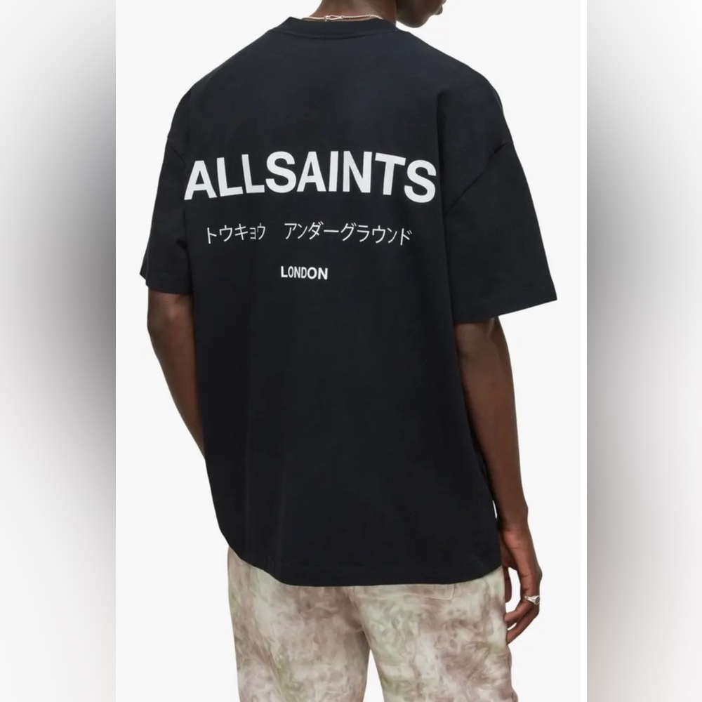 All Saints Underground Oversize Organic Cotton Graphic T-Shirt size M